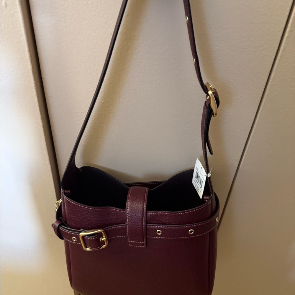 Coach Hadley Crossbody Bag - Wine (Merlot) and Gold